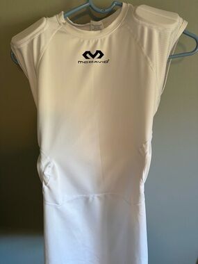 McDavid Men's White Sleeveless Compression Shirt with Shoulder Pads